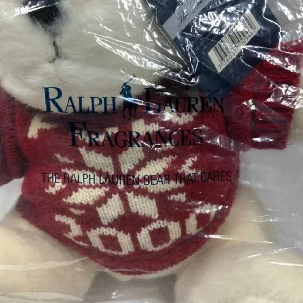 Ralph Lauren Polo White‎ Teddy Bear Plush Red Sweater 1999 2000 NIP Jointed - Picture 3 of 13